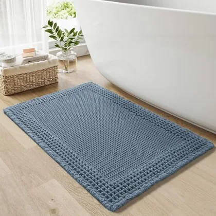 Resare 24 x 36 in waffle bath mat, blue